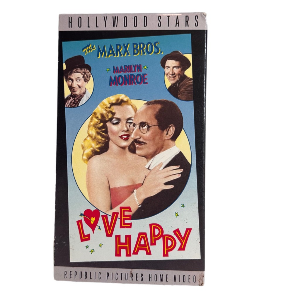 Hollywood Stars The Marx Bros Love Happy VHS Tape MARILYN MONROE RARE OOp!!